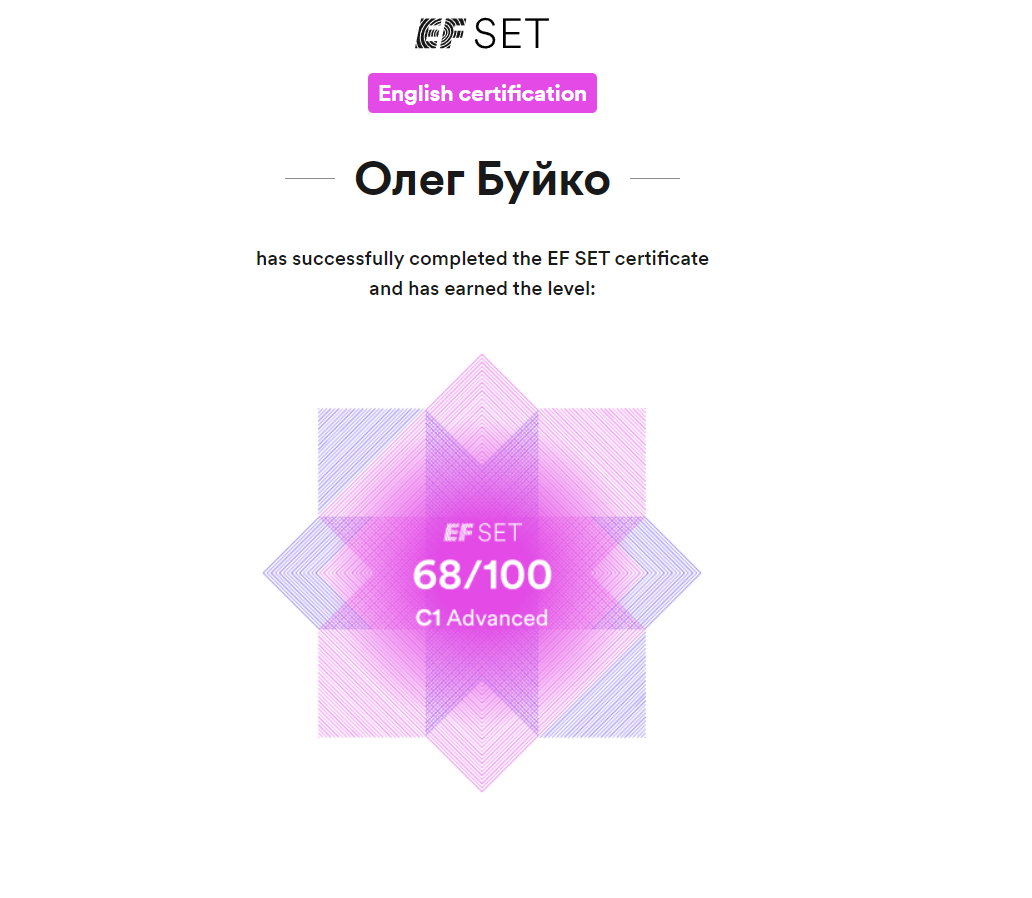 Image of the certificate